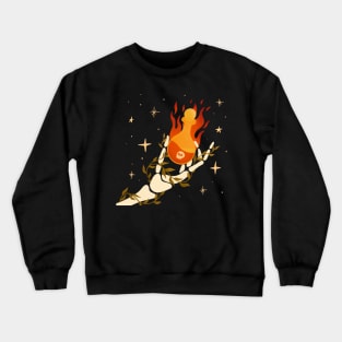 Poison in skeleton hand Halloween illustration Crewneck Sweatshirt